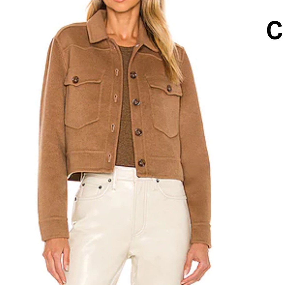 NWOT RAILS Easton Wool Cropped Shacket in Camel